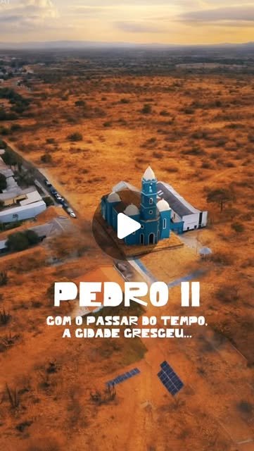Imagem aérea de Pedro II no vídeo de aniversário da MM Móveis