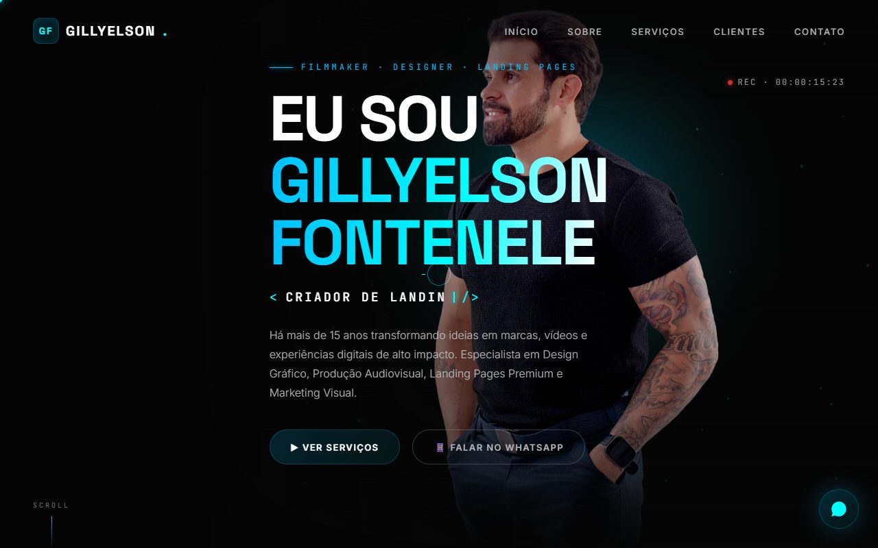 Página inicial do site da Biel Design, de Gillyelson Fontenele